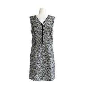 Banana Republic Black White V-Neck Sleeveless Career Sheath Dress Size 14 NEW